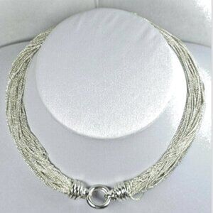 Tiffany & Co Fine Silky Multi Strand Torsade Collar Necklace w/Case, Rare